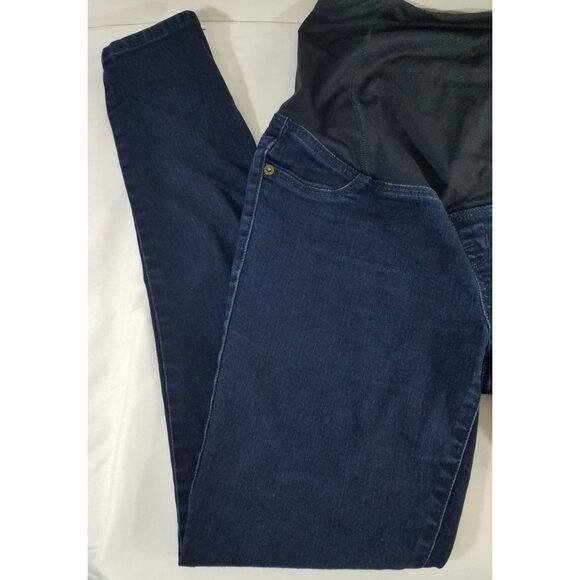ISABEL Women's MATERNITY Jeans sz 2/26R (29") Dark Wash Jeggings Over Belly Fit - Picture 2 of 11